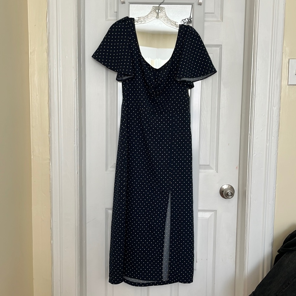 LeRumi flutter sleeve polka dot dress